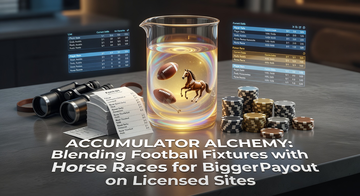 Digital screens displaying intertwined odds from Premier League matches and Grand National contenders, highlighting multiplier potential in hybrid betting slips