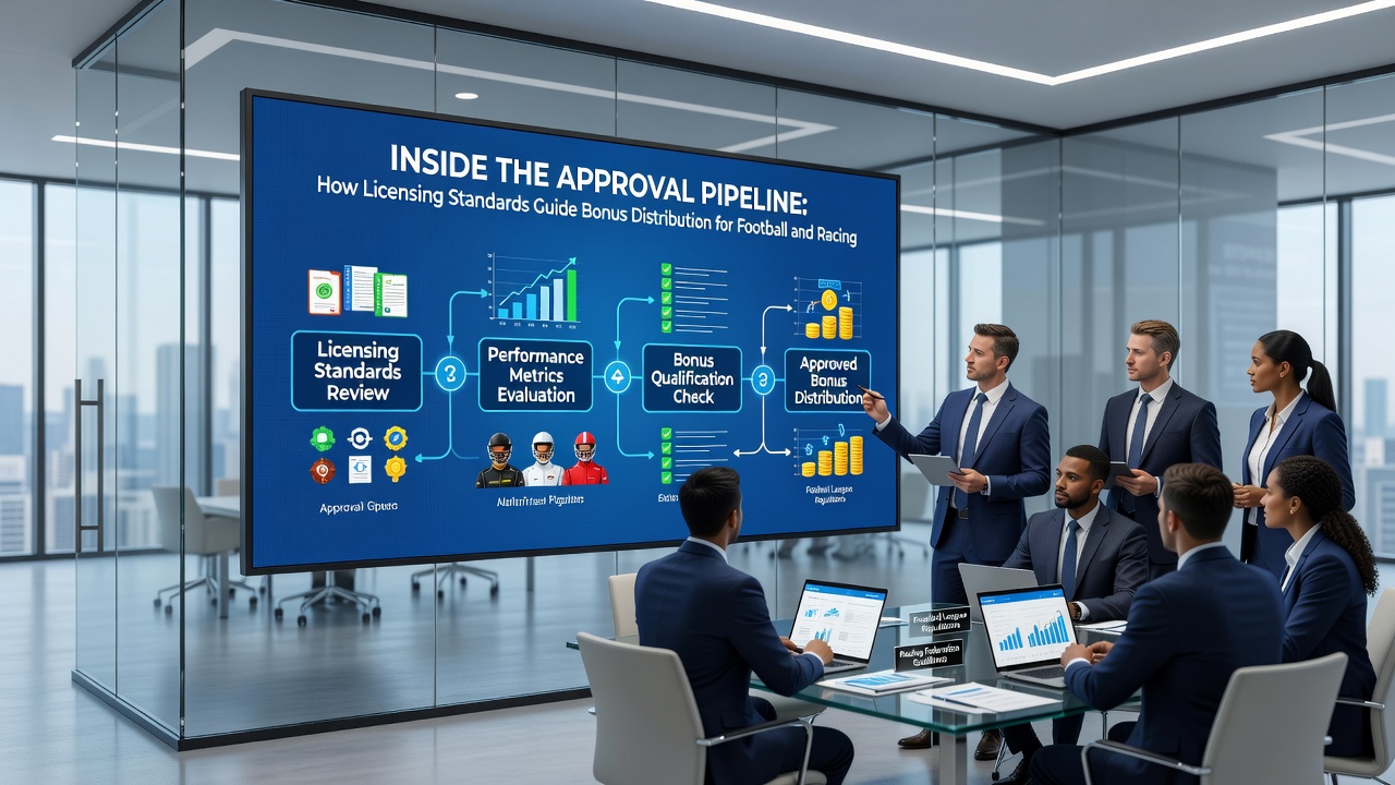 Detailed view of regulatory review stages for racing bonus approvals and compliance checks