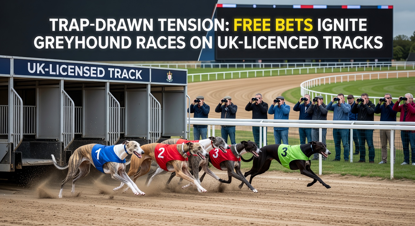 Close-up of a tense trap draw moment with bookmakers' screens showing free bet offers